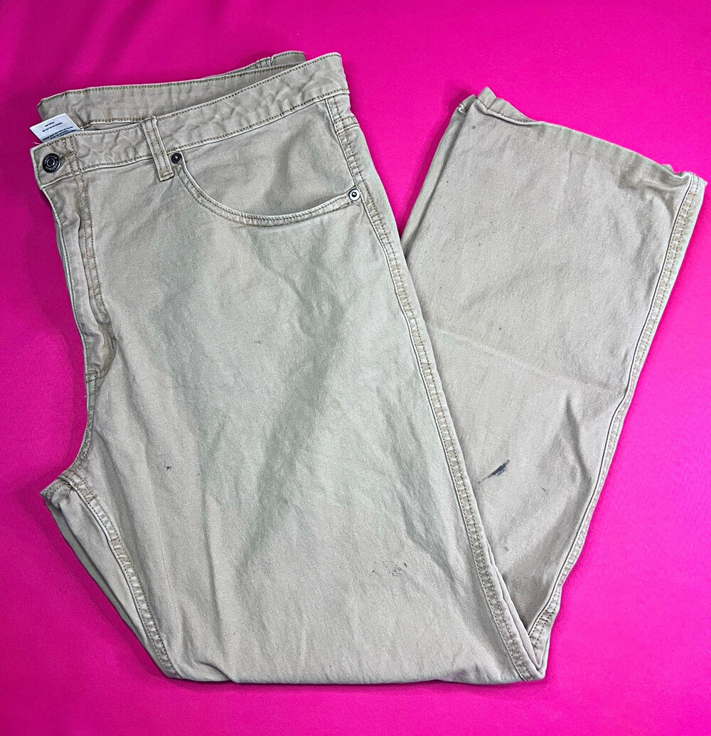 Magellan Outdoors Stain Release Beige Canvas Pants Relaxed Straight 40W